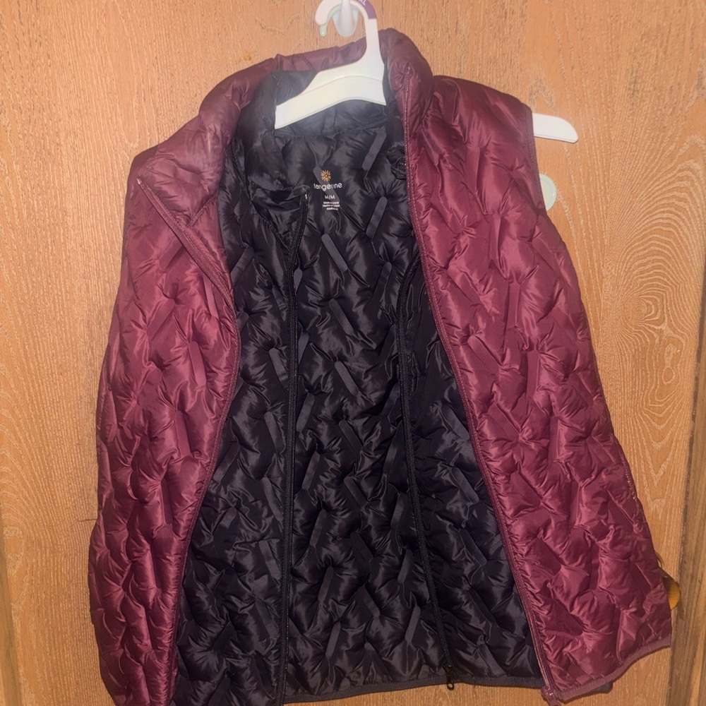 Tangerine Maroon/black Quilted Vest